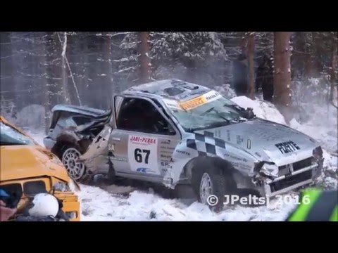 Big crash at Heinola rally 16.01.2016