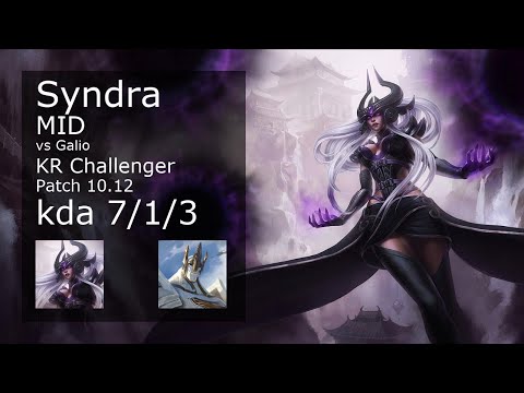 Syndra Mid vs Galio - KR Challenger 7/1/3 Patch 10.12 Gameplay // [롤] 신드라 vs 갈리오 미드