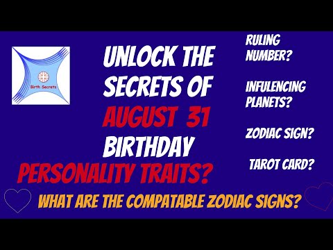 August  31  birthday personality and compatibility #zodiac #astrology #numerology #tarotcard #planet
