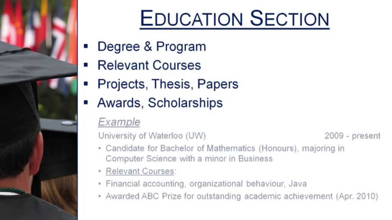 5 Minute Resume Writing Tips - Chapter 6: Education