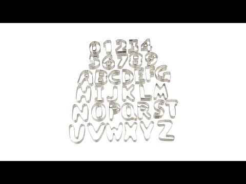 Plätzchen Ausstecher Buchstaben & Zahlen Silber - Metall - 7 x 8 x 2 cm