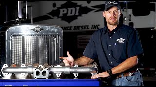 Big Boss Exhaust Manifold for 1998-2004 Caterpillar C12 Engines - Black Ceramic Coated - video thumbnail 2