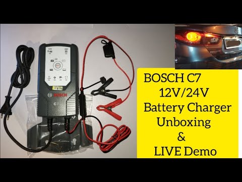 Bosch C7 Car Battery Charger Unboxing and Live Demo