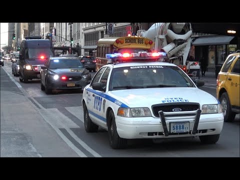 NYPD Counter Terrorism police convoy on patrol: Hercules Team