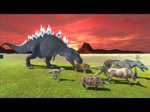 Trying to escape Godzilla Acro - Animal Revolt Battle Simulator