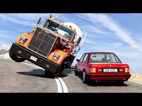 Realistic Car Cliff Drops #50 - BeamNG Drive Crashes | CrashBoomPunk