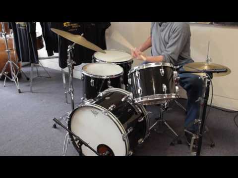 Gretsch WFL Ludwig Hybrid Kit in Black 22", 13" 16," 18"