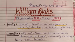 William Blake Important Works & Major Points | UGC NET English Literature | Master Cadre English