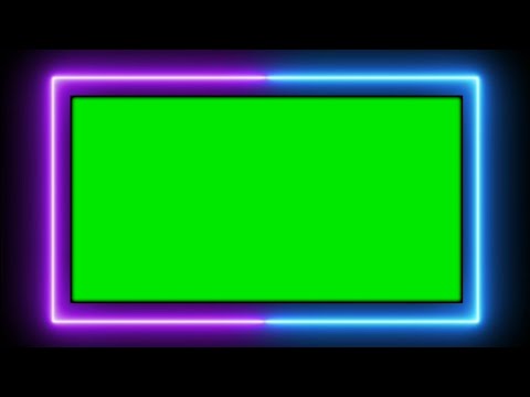 Abstract Light Neon Frame Green Screen Animation Effect HD Video || Chroma Key Neon Border frame