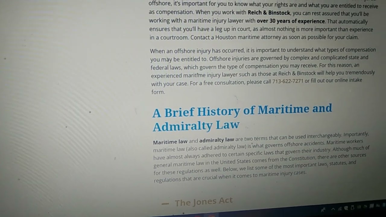 maritime and admiralty law | maritime attorney Houston TX