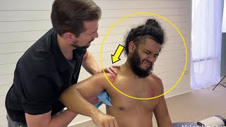 Massive SHOULDER INSTABILITY & Neck Tightness 😳 *CRACKING* A Hardworking BARBER!!