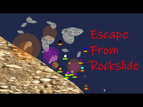 marble race  : Escape From Rockslide  - Survival Marble Race In Algodoo