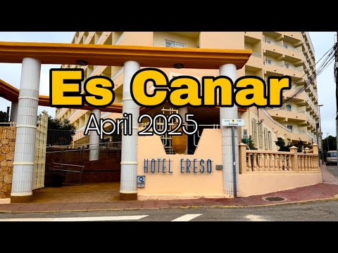 Es Cana :Hotel Ereso  Walk Tour Going to the Famous Bar  ES pins |Es Canar Beach