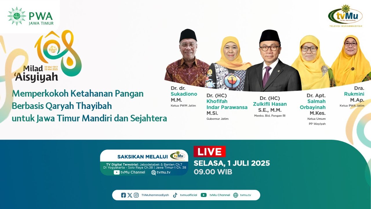 PWA Jawa Timur Gelar Resepsi Milad 'Aisyiyah ke-108