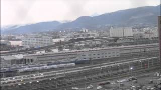 preview picture of video 'トレインビューホテルから望む函館駅夕方俯瞰16倍速 Hakodate Station View'