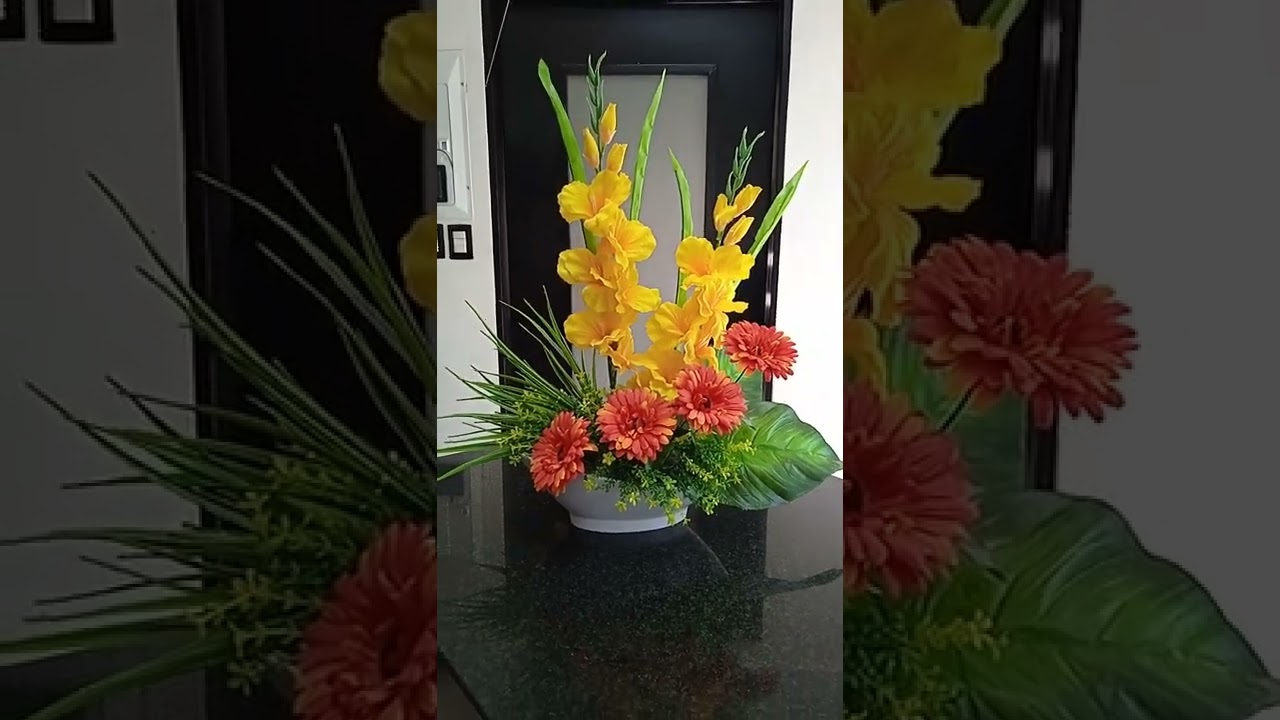 Artificial Floral Arrangement with Gladiolas and Gerberas🌿🌿🌿