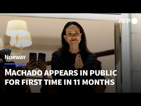 Video | Nobel laureate Machado makes first public appearance in 11 months | AFP