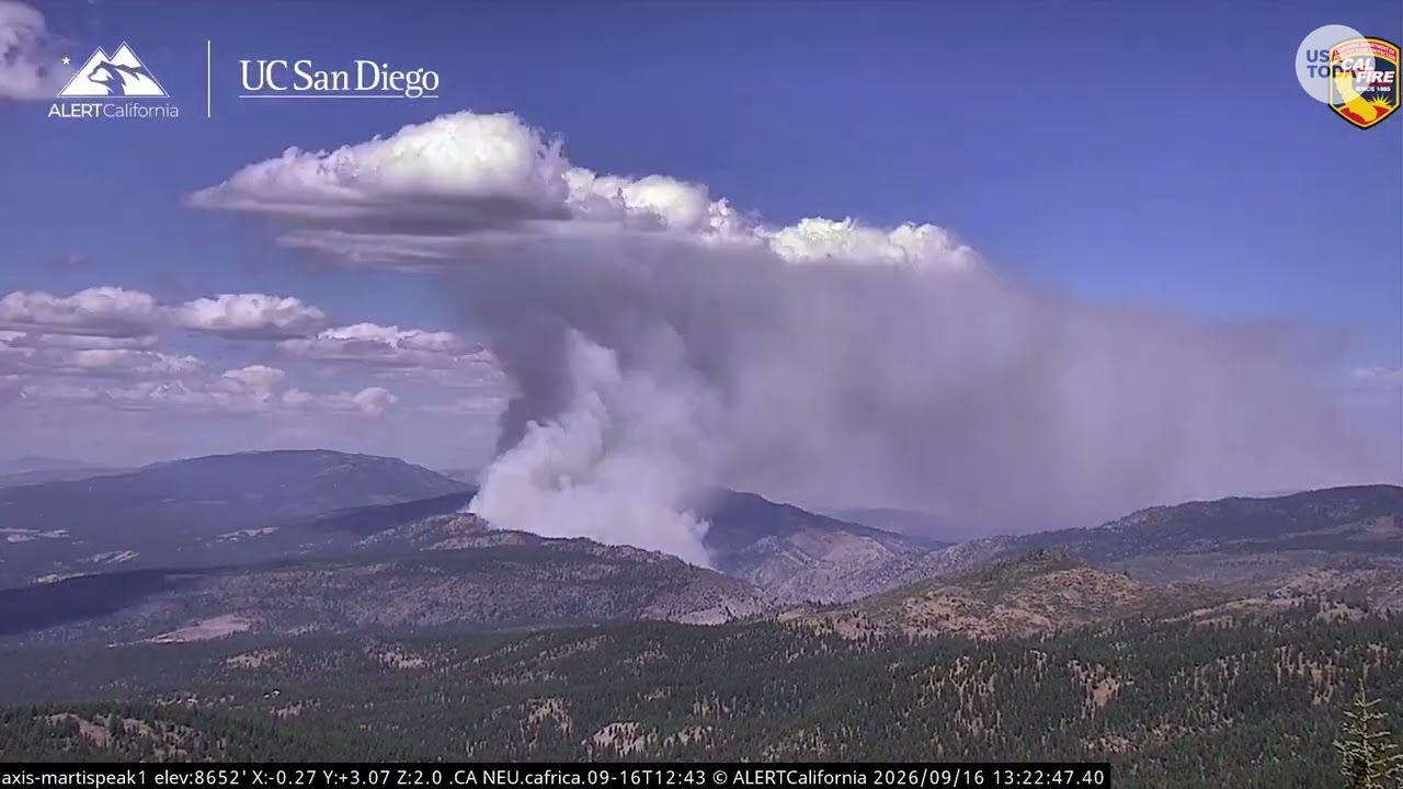 Florinston fire raw footage shows California-Nevada border wildfire spread outside Reno & Lake Tahoe