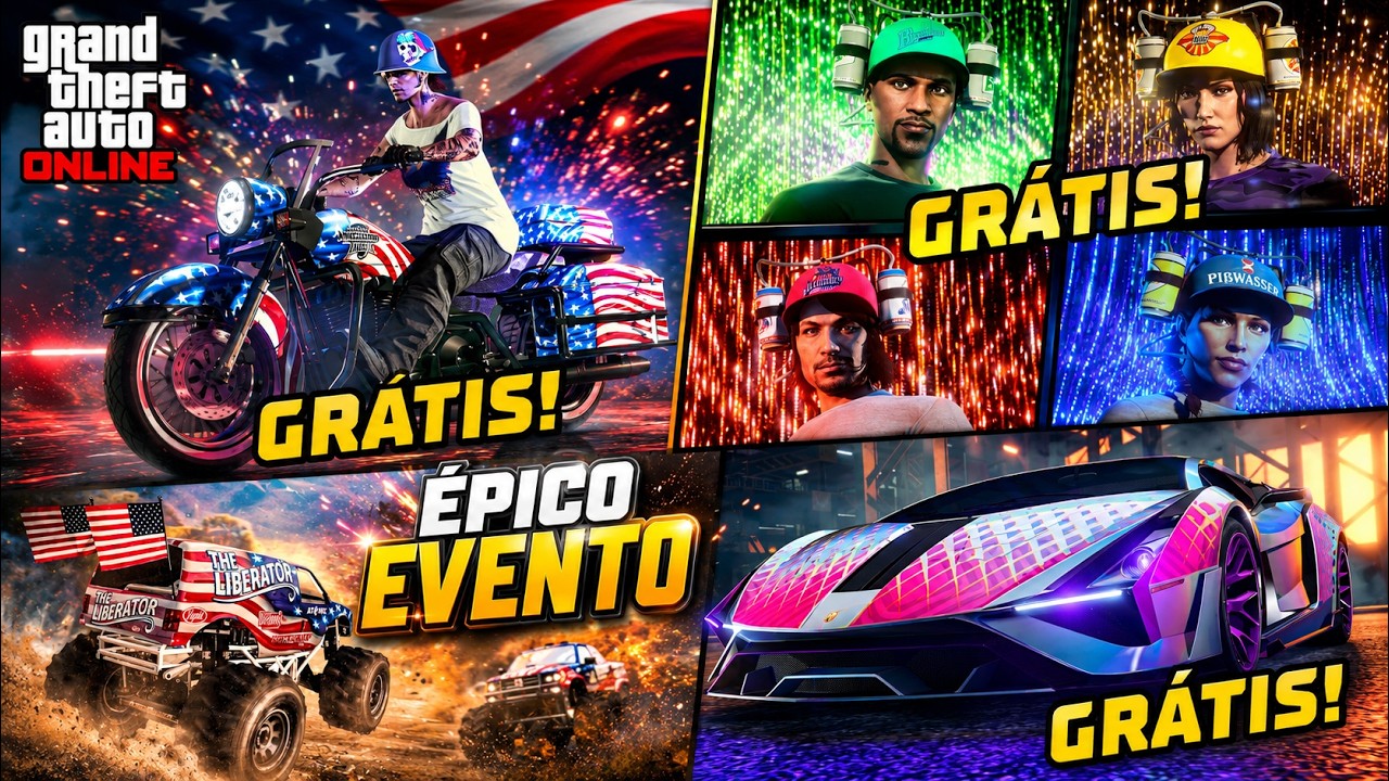 🚨NOVA ATUALIZAÇÃO GTA ONLINE DIA DA INDEPENDÊNCIA! MILHÕES E PRESENTES RAROS NA FAIXA!