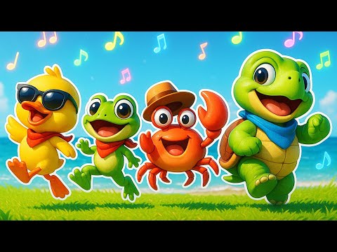 O broscuța Oac, O rățușca Mac, Un rac și Țestoasa Țac 🐸🦆🦀🐢 Cântec pentru copii  | Cip-Cirip