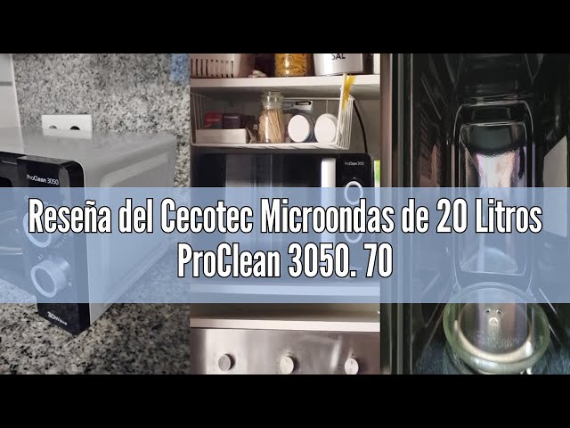 Vídeo relacionado con Cecotec Microondas de 20 Litros ProClean 3050. 700 W de Potencia, Revestimiento Ready2Clean, 6 Niveles Funcionamiento, Temporizador 30 min, Modo Descongelar, Color Negro y Plata