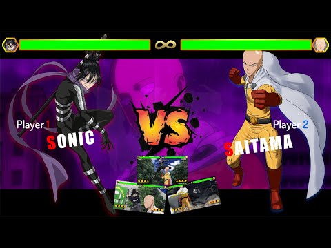 Saitama vs Sonic With Healthbars Compilation | One Punch Man