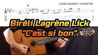 C'est Si Bon Bireli Lagrene Am Lick - Gypsy Jazz Guitar Lesson - Manouche Tutorial Free Tab