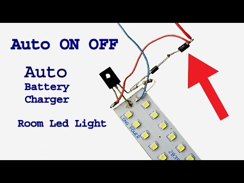 Make automatic ON OFF auto recharge room emergency Led light,diy idea Video