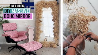IKEA HACK: DIY RAFIA MIRROR // boho room decor