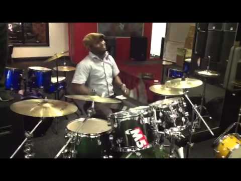 Samuel Ibeh drum warm up at JOMA music...