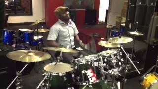 Samuel Ibeh drum warm up at JOMA music...