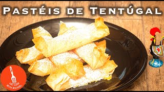 Pasteis de Tentugal (Portuguese crispy flaky pastry filled with egg custard)
