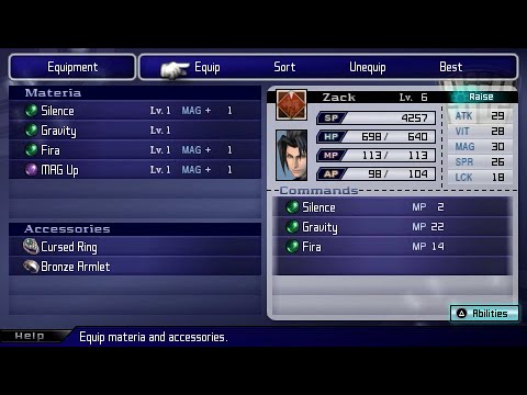 Crisis Core: Final Fantasy VII - Mission 6-1-5 (Hard Mode, No DMW, No Level Up, No Heal)