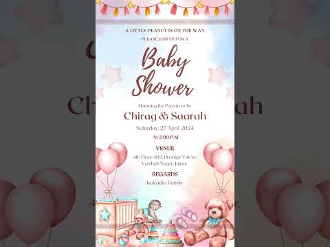 Baby shower digital invitation card (SKU Code: DBS001)