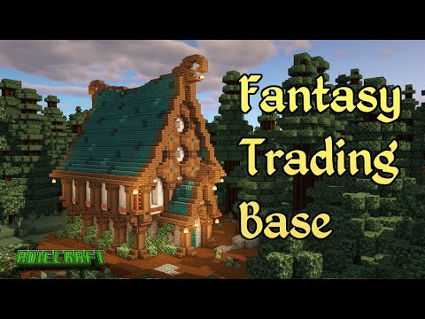 Minecraft FANTASY House - TUTORIAL - Minecraft Fantasy Villager Trading Hall Base - Nether Update