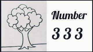 How to draw a Tree||Easy and simple tree drawing||Number tree drawing||Tree drawing for kids.