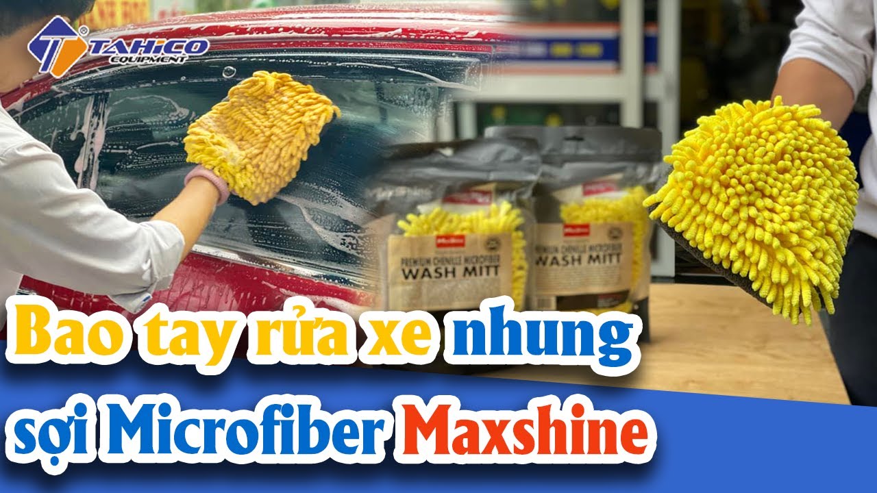 Bao tay rửa xe nhung sợi Microfiber màu vàng 1120003Y Maxshine 29