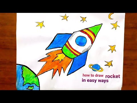 easy rocket drawing/draw a rocket drawing step by step,how ...