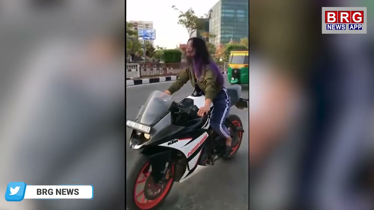 Surat Viral : Princi Sanju Arrested for doing dangerous bike stunt | Surat girl viral bike stunt