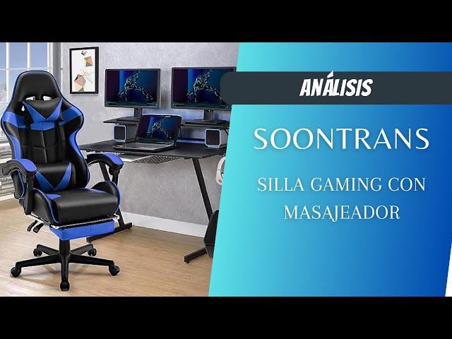 Vídeo relacionado con Soontrans Silla Gaming con Masaje Lumbar Silla Gamer con Reposapiés Retráctil y Cojín Sillas Gaming Respaldos Inclinables hasta 135 Grados Capacidad de Carga de 150 kg (Grey-púrpura)