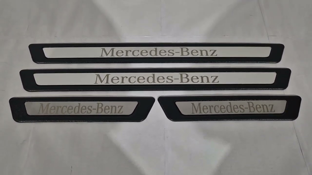 Mercedes Універсальні накладки на пороги Mercedes V-3 (4 шт., нерж) Video 1