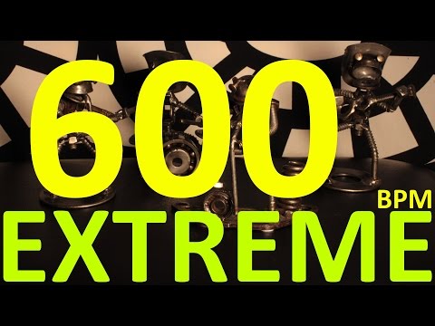 600 BPM - EXTREME - 4/4 Drum Track - Metronome - Drum Beat