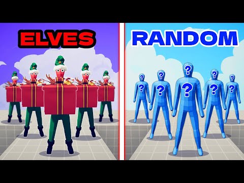 PRESENT ELF TEAM vs  RANDOM TEAM | TABS - Totally Accurate Battle Simulator