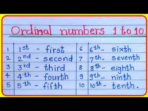 ordinal numbers 1 to 10 |ordinal numbers 1-10 |ordinal numbers in english |1 to 10 ordinal numbers