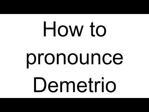 How to Pronounce Demetrio (Spanish)