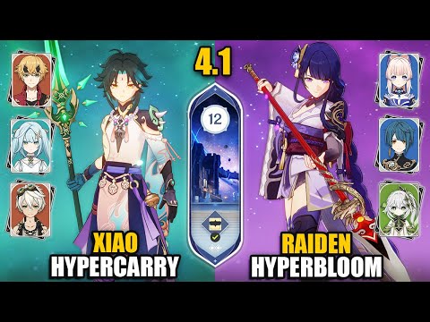 C0 Xiao Hypercarry & C0 Raiden Hyperbloom Team | Spiral Abyss 4.1 Floor 12 9 Stars | Genshin Impact