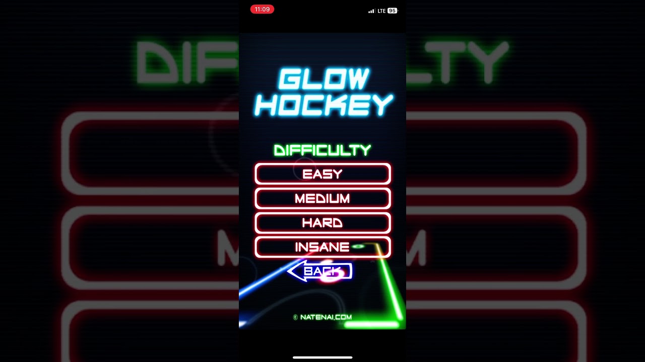 Glow Hockey All differents (lose) Speedrun  1m:39s:667ms / IOS / Sim Lotson