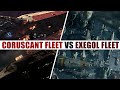 Republic Fleet At Coruscant Vs Resistance Fleet Exegol Star Wars Fleet Battles