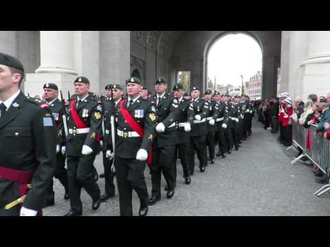 PPCLI under the Menin Gate in Ypres, Belgium May 8, 2015