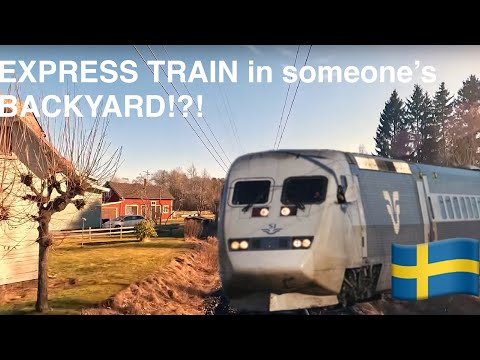 EXPRESS TRAIN in someone's BACKYARD?!? - 4K CABVIEW (Gothenburg to Stockholm via Öxnered)